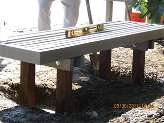 A level on a park bench