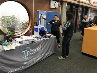 Troxells Gabriella Zamorano at her table.