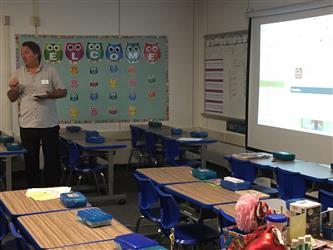 A teacher in a classroom