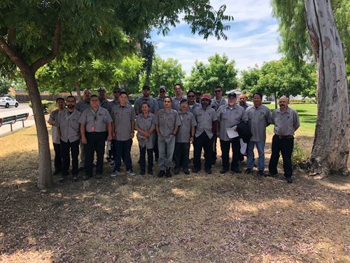 Custodial team under two trees